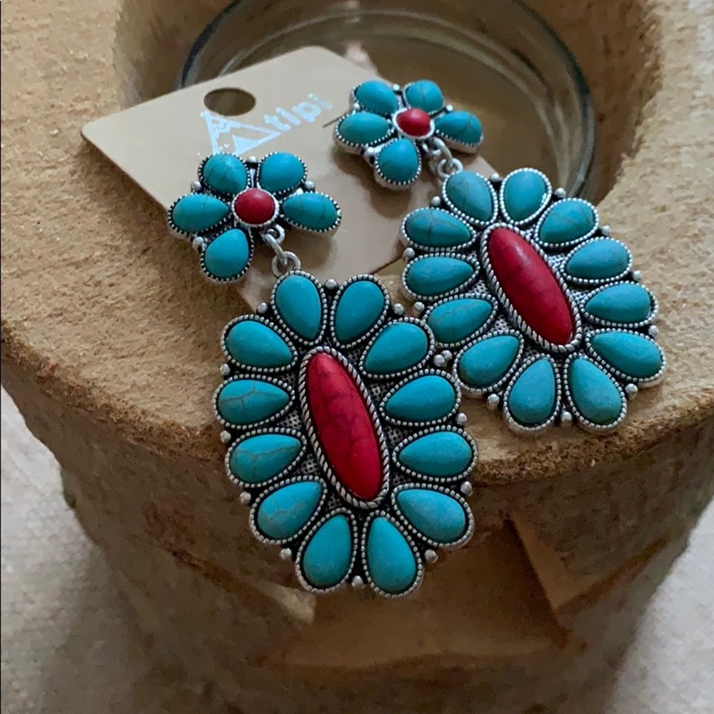 Fun play turquoise earrings